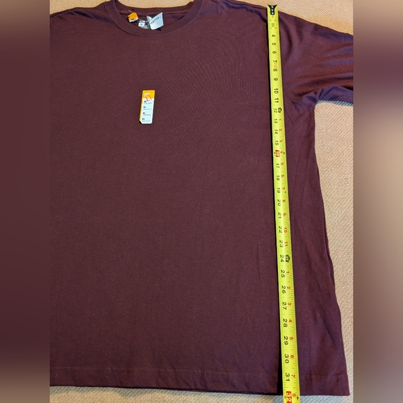 Carhartt Burgundy Maroon Long Sleeve Loose Fit Cotton T-Shirt - Picture 11 of 11